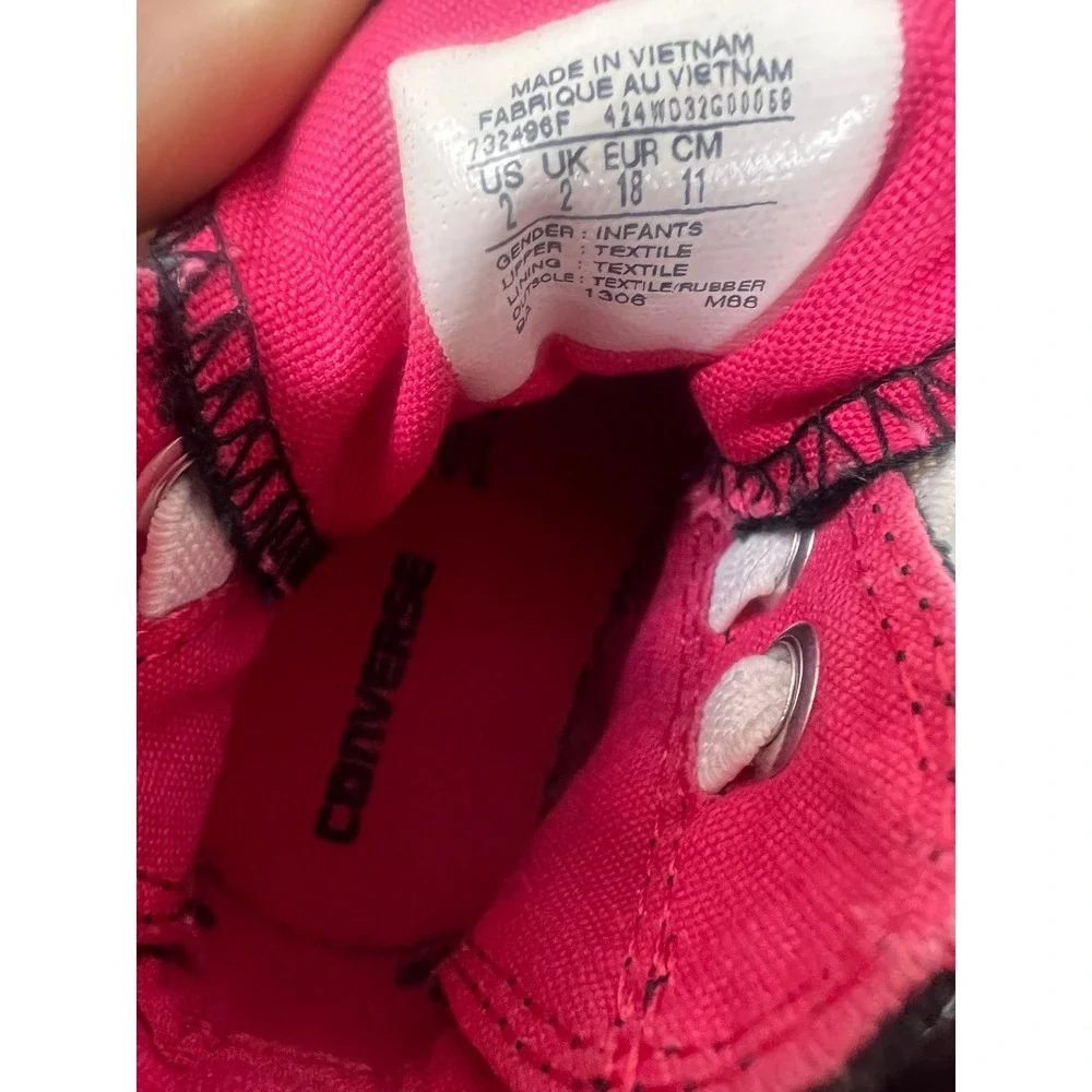 Converse‎ Chuck Taylor All Star High Top Pink Black Infant Sneakers Size 2